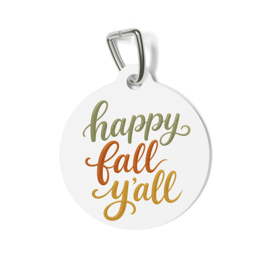 Happy Fall Y'all Pet Tag