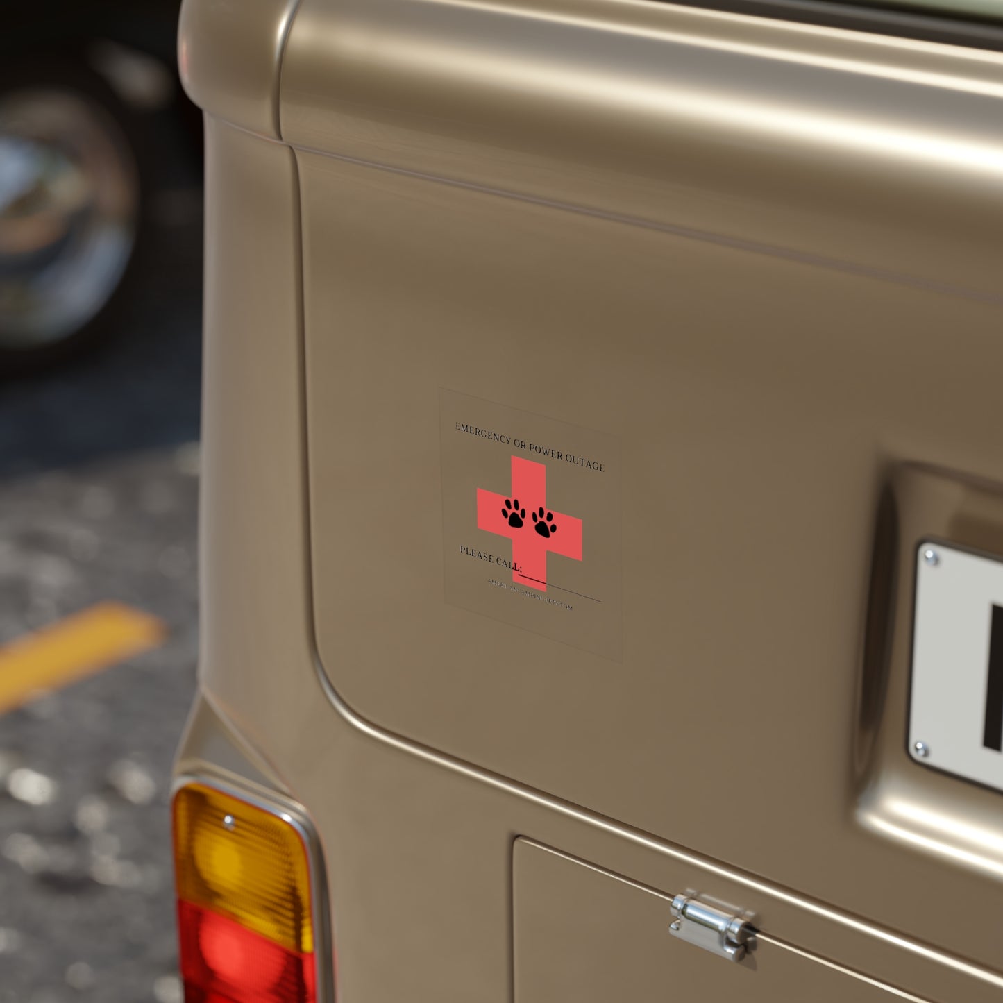 Pet Emergency Transparent Style Sticker