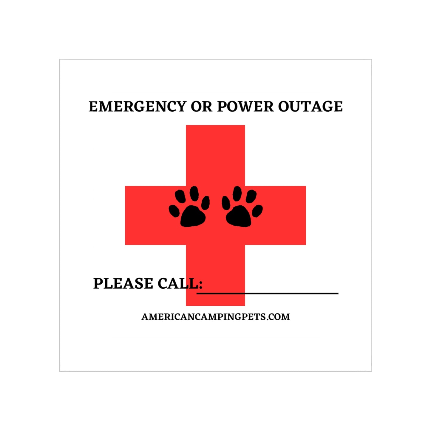 Pet Emergency Transparent Style Sticker