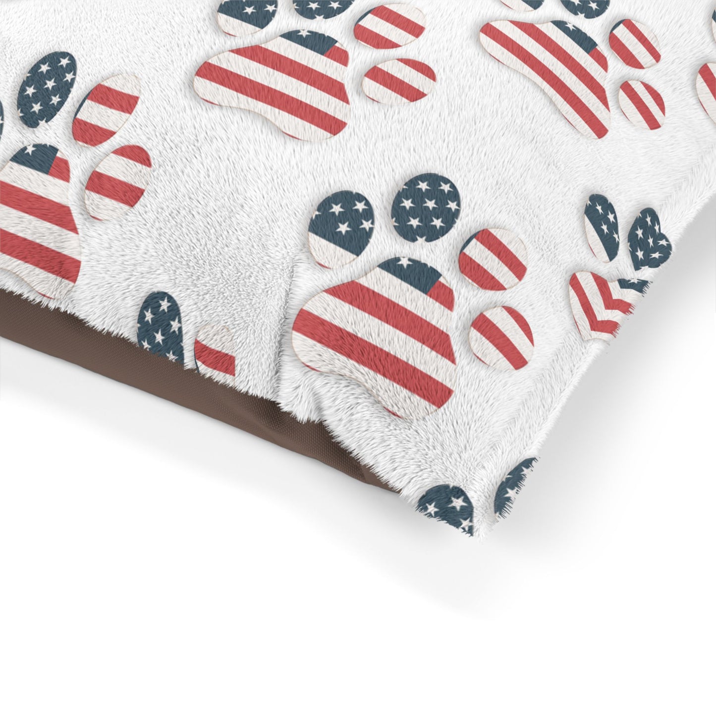 American Flag Paw Print Pet Bed | Patriotic Dog Cat Bed