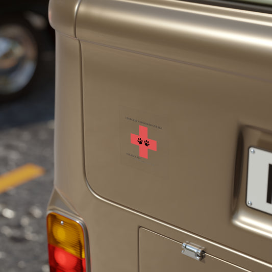 Pet Emergency Transparent Style Sticker