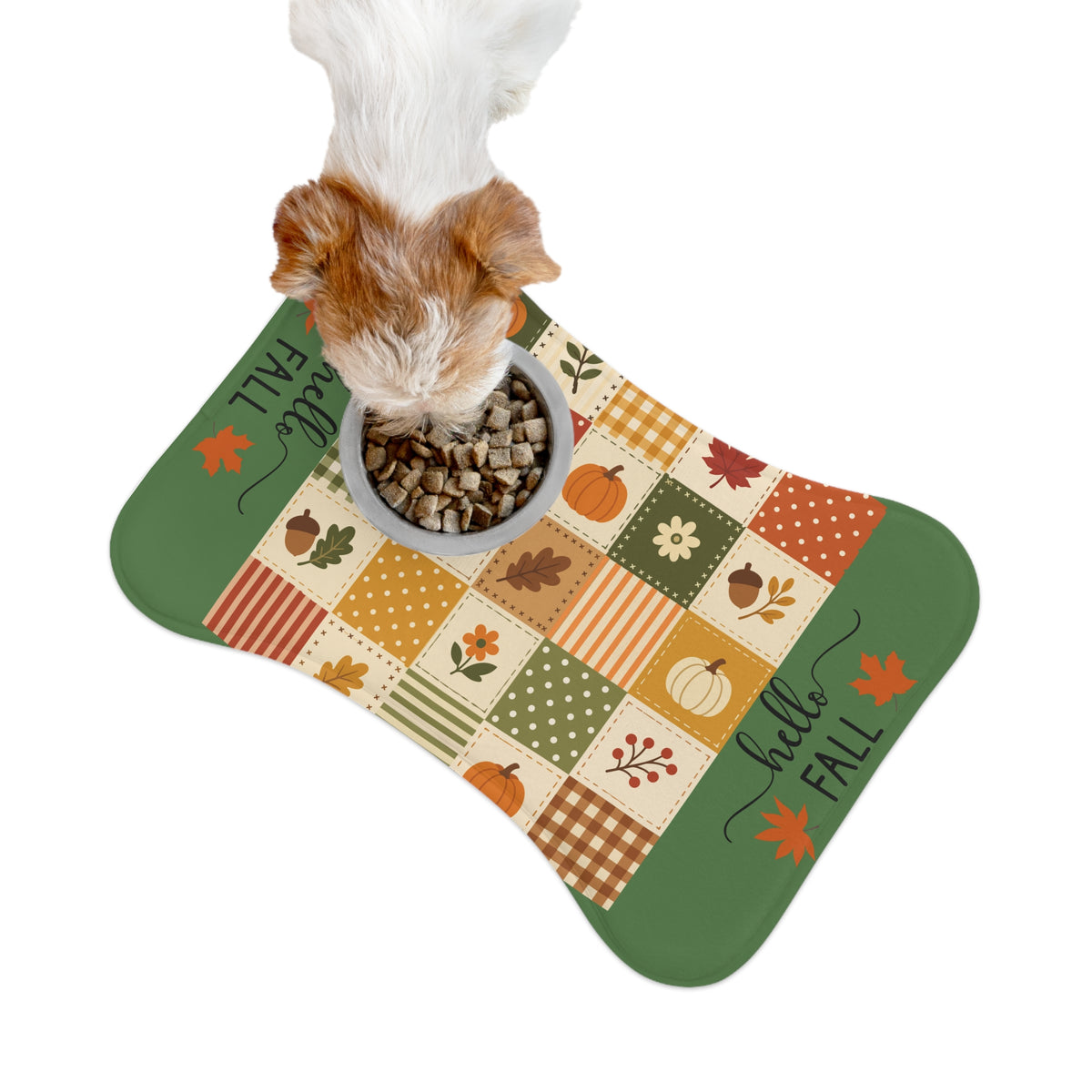 Hello Fall Patchwork Pet Feeding Mat