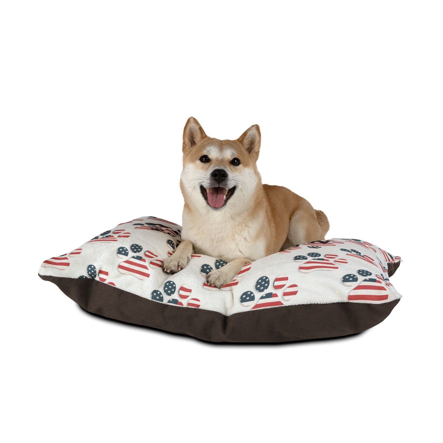 American Flag Paw Print Pet Bed | Patriotic Dog Cat Bed