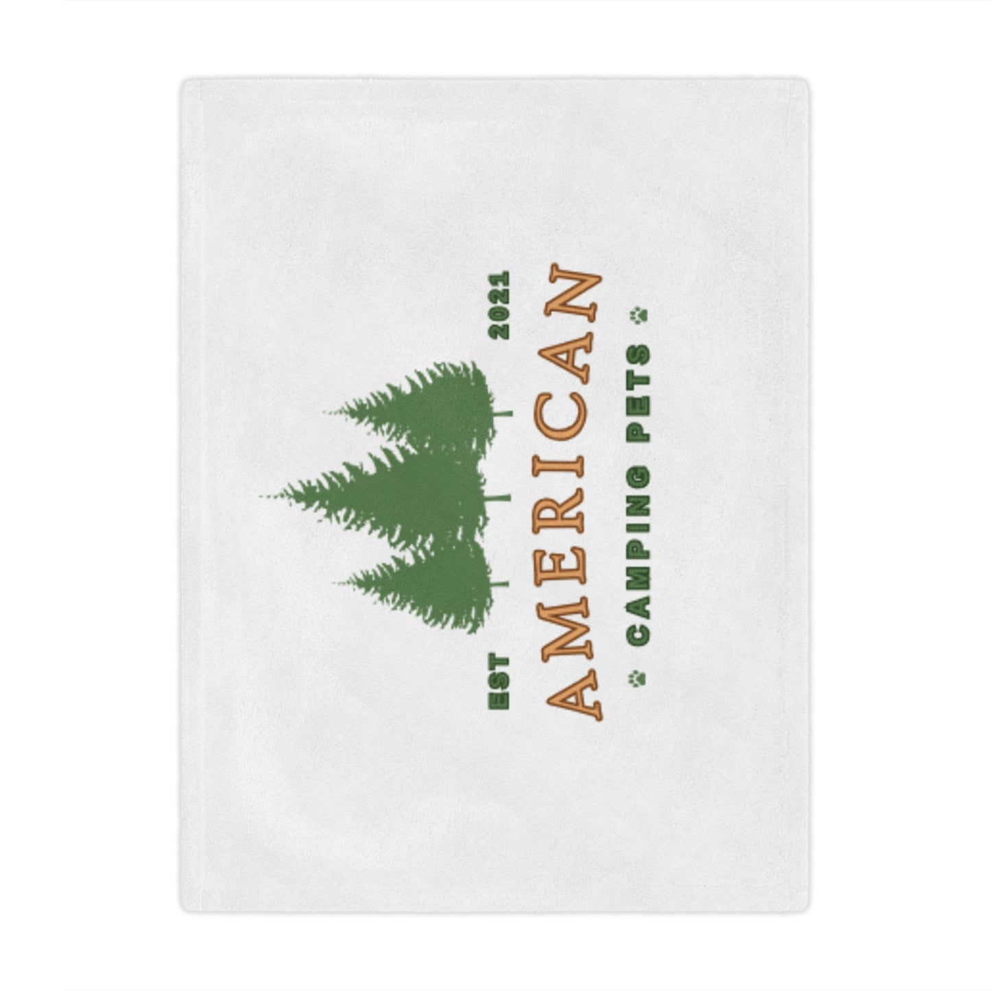 American Camping Pets Minky Blanket | Classic American Camping Pets Logo