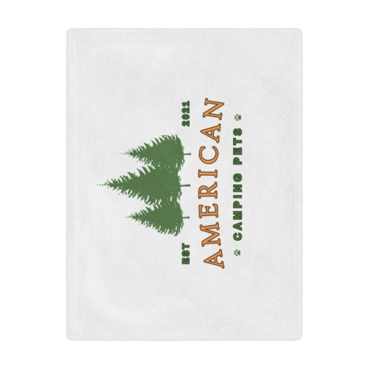 American Camping Pets Minky Blanket | Classic American Camping Pets Logo