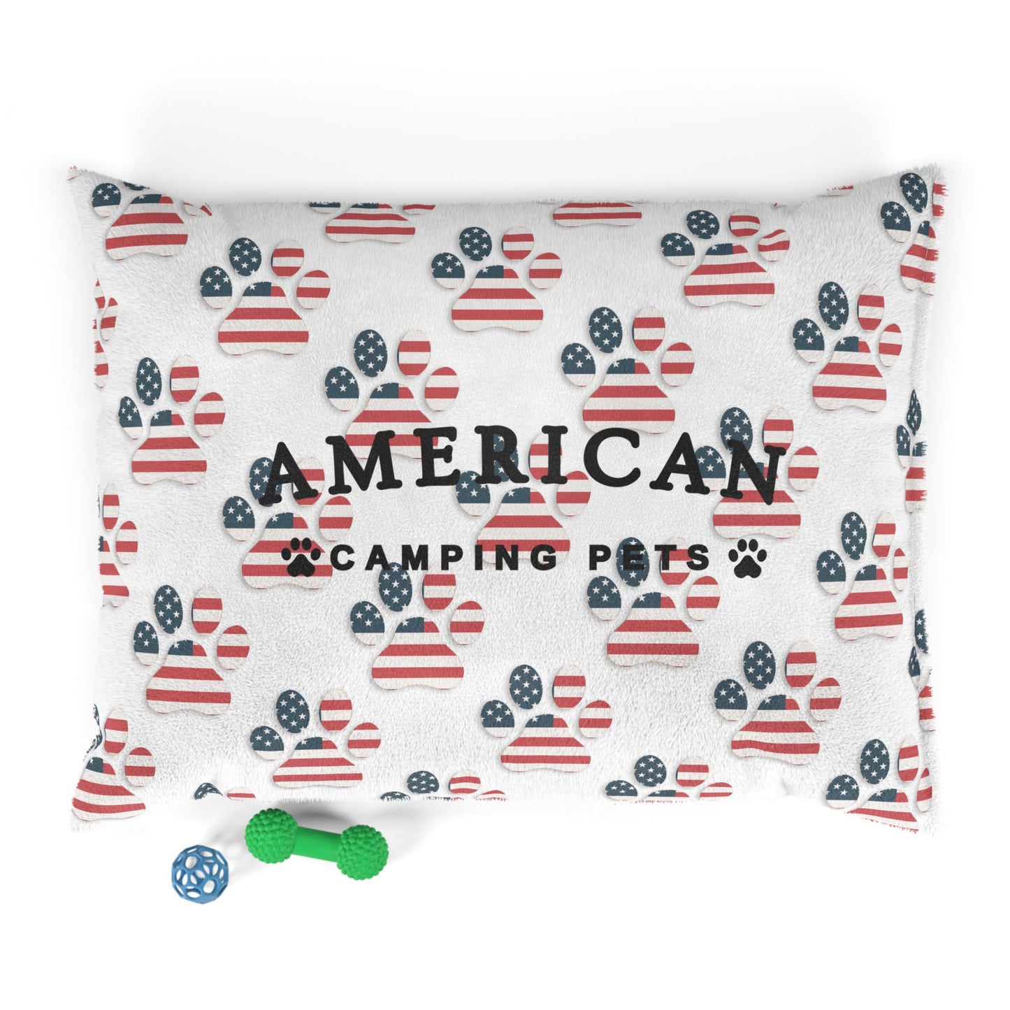 American Flag Paw Print Pet Bed | Patriotic Dog Cat Bed