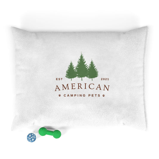 American Camping Pets Pet Bed | Pine Tree Logo, Outdoor Adventure Design