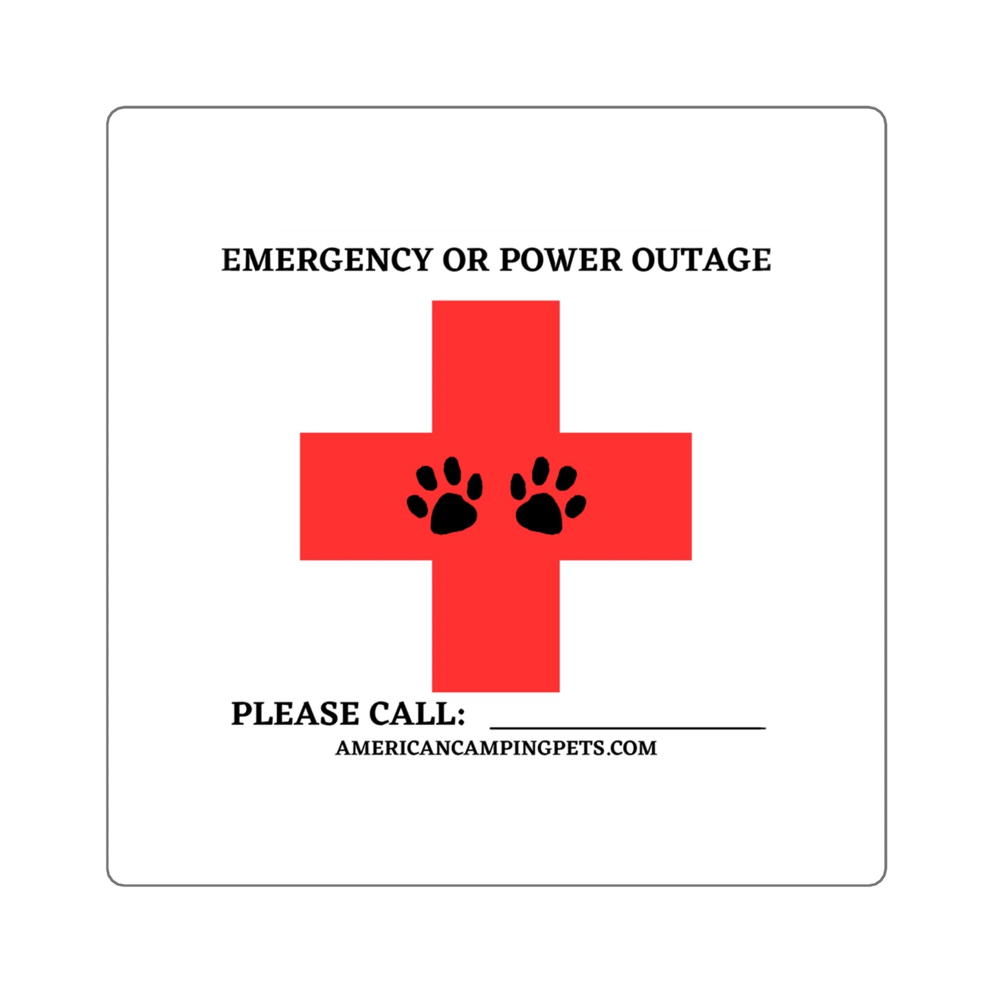 Pet Emergency Glossy Style Sticker