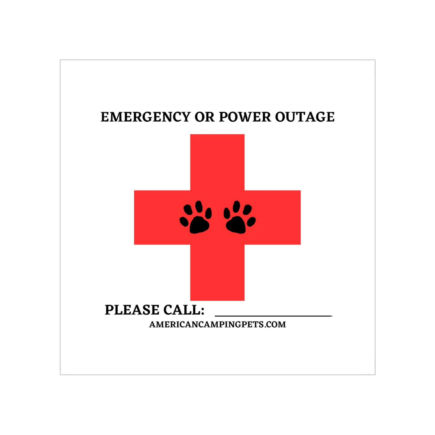 Pet Emergency Transparent Style Sticker