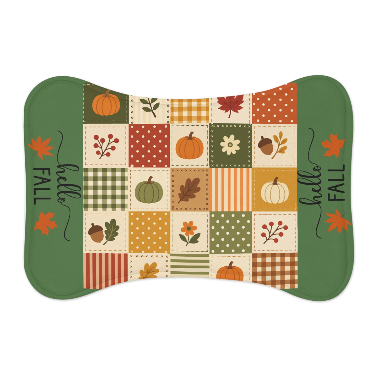 Hello Fall Patchwork Pet Feeding Mat