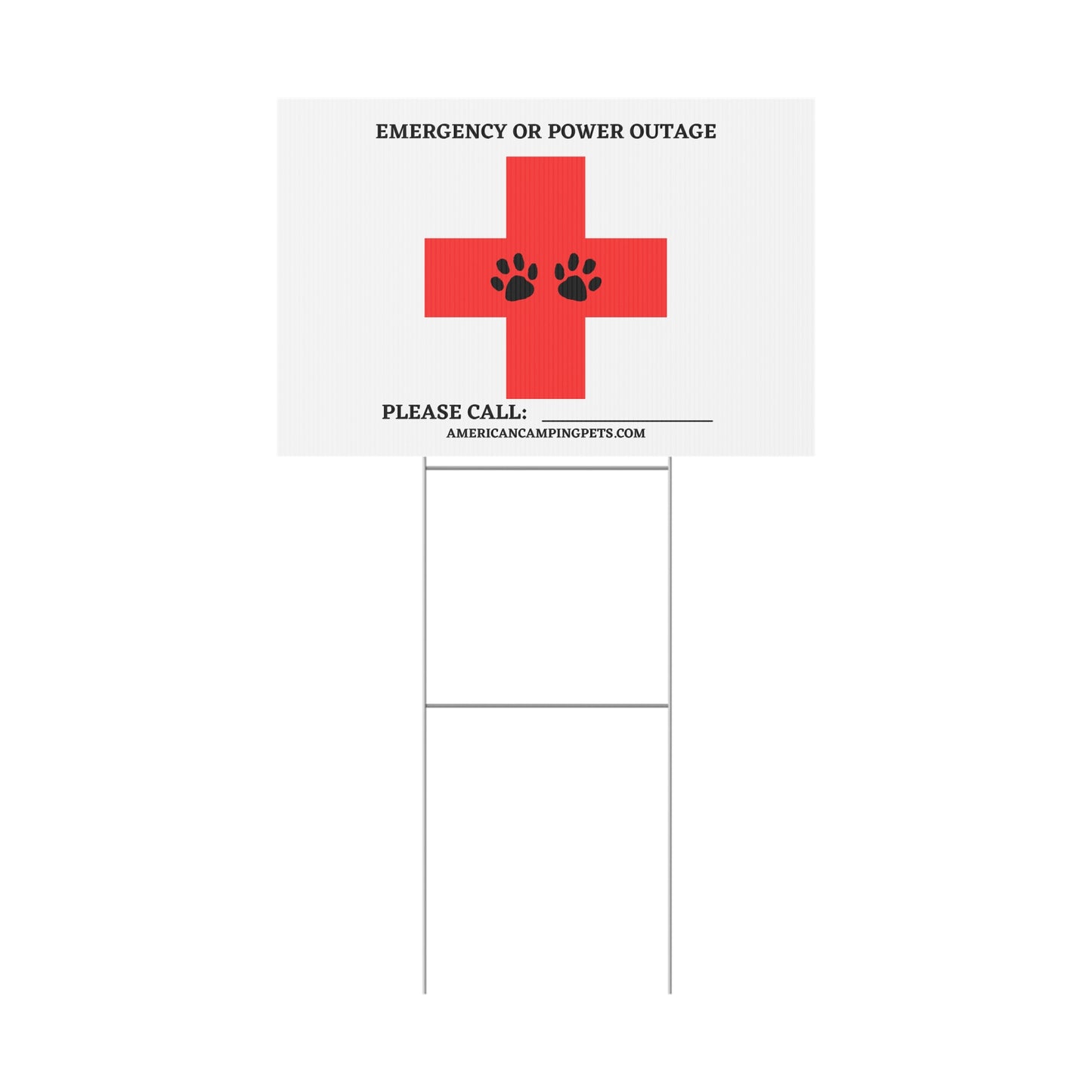 Pet Emergency Safety Campsite Sign