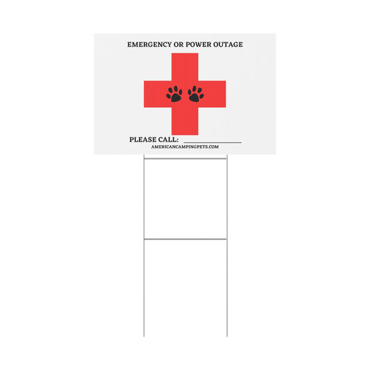 Pet Emergency Safety Campsite Sign