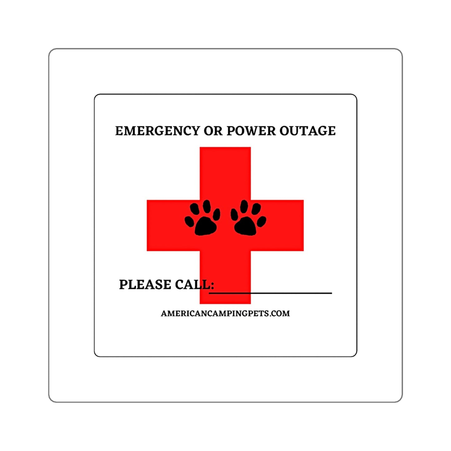 Pet Emergency Glossy Style Sticker