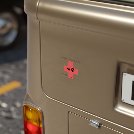 Pet Emergency Transparent Style Sticker