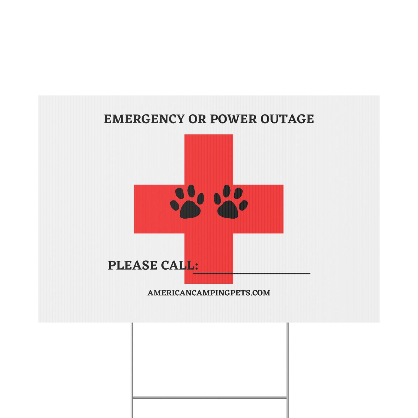 Pet Emergency Safety Campsite Sign