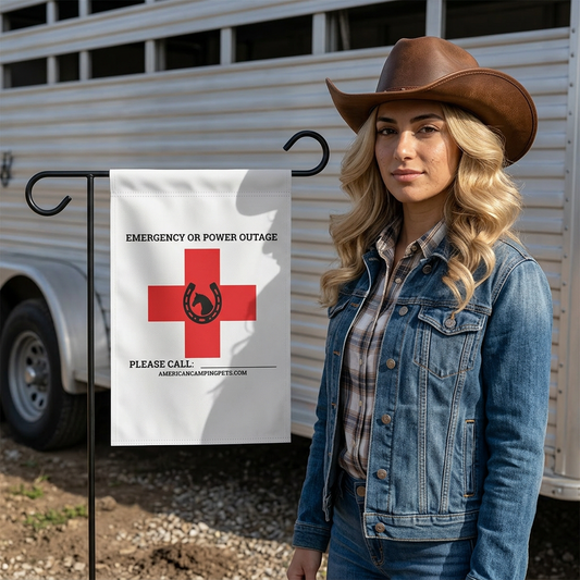 Horse Emergency Garden Style Flag