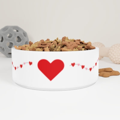 Heart Pattern Pet Bowl