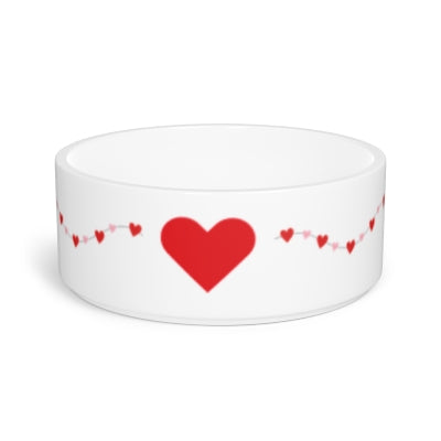 Heart Pattern Pet Bowl
